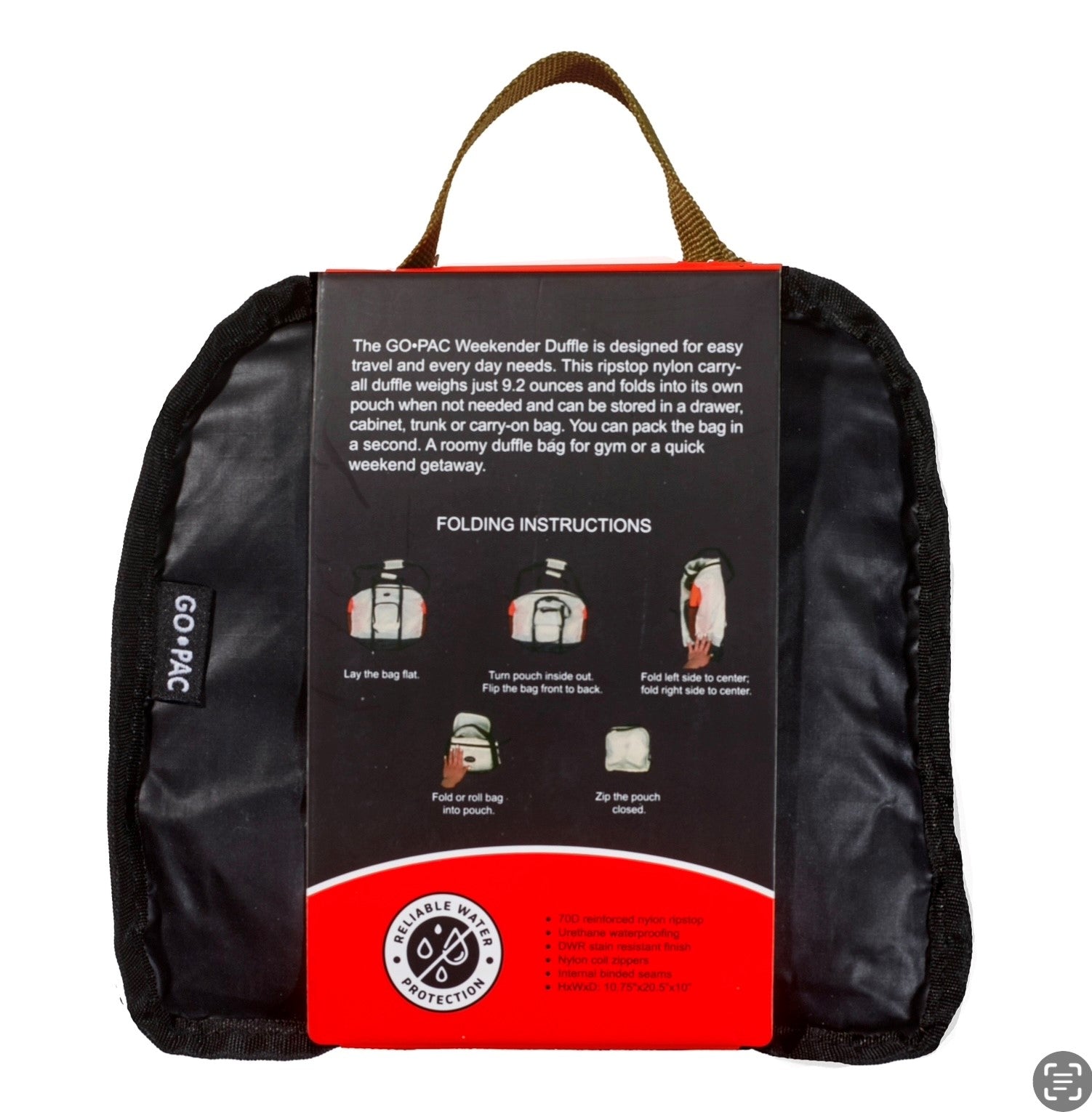 GO PAC Foldable Roadtripper Duffle - Holds 35L