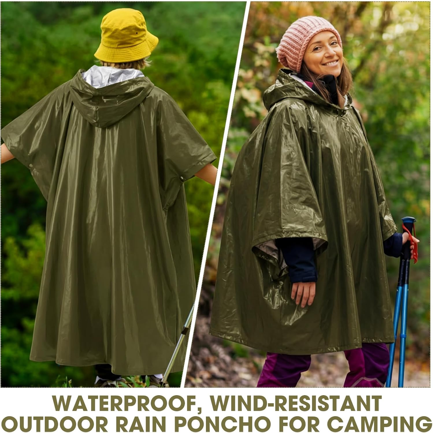 12 Pack Emergency Ponchos: Waterproof/Windproof/Thermal Survival Blanket Rain Ponchos