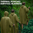 12 Pack Emergency Ponchos: Waterproof/Windproof/Thermal Survival Blanket Rain Ponchos