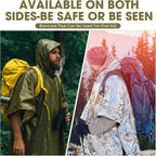12 Pack Emergency Ponchos: Waterproof/Windproof/Thermal Survival Blanket Rain Ponchos