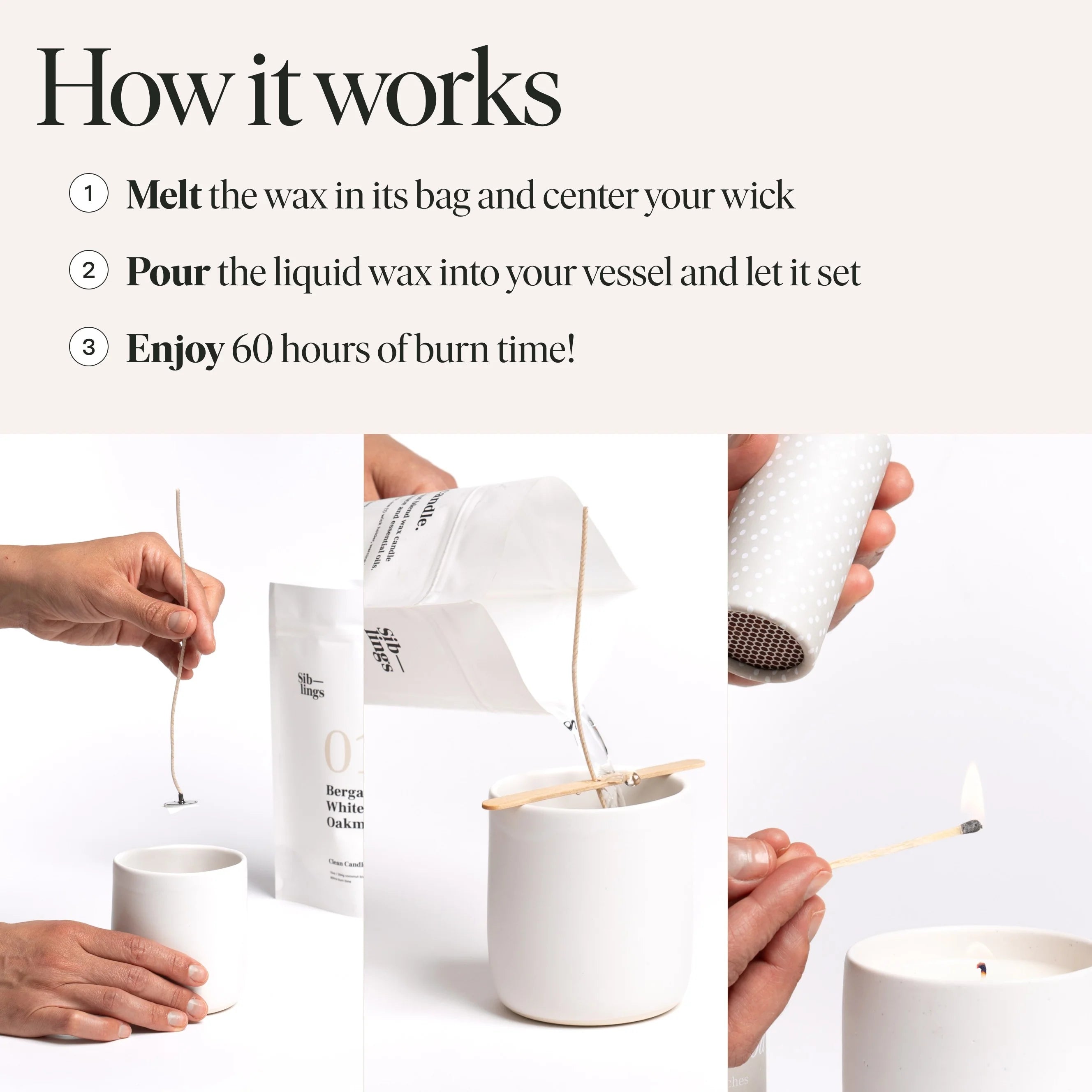 No.14 Candle Refill Kit: Almond, Brown Butter, Vanilla Bean