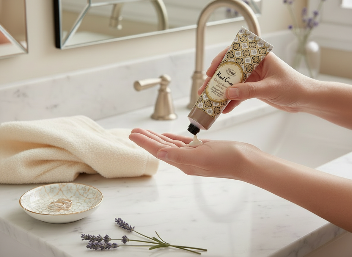 Silky Mini Hand Cream Patchouli Lavender Vanilla 1oz (30mL)